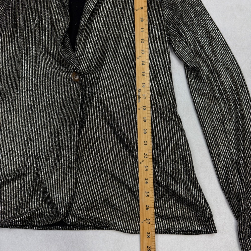 SHOW ME YOUR MUMU Women's Metallic Disco Blazer Jacket Size L Black Silver - Picture 8 of 10